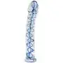 Eastern Delights Elite 6.8 Inch Bent Pleasure Wand Glass Dildo, Clear with Blue Vein Eastern Delights Elite 6.8 Inch Bent Pleasure Wand Glass Dildo, Clear with Blue Vein