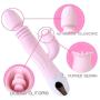 Wushuangyu Realistic Silicone Female Vibrant Toys with 12 Frequency Telescopic and 12 Kinds of Tongue Licking Rechargeable - Vibrant Toy
