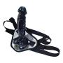 MXYLYM9 Relaxing Stick, Strap Pants Artificial Powerful Big Waterproof Big Head Health Bendable Suction Cup Base PVC+ Artificial Leather Pants Leopard Black (L:9.45inch, W: 1.89inch)