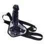 MXYLYM9 Relaxing Stick, Strap Pants Artificial Powerful Big Waterproof Big Head Health Bendable Suction Cup Base PVC+ Artificial Leather Pants Leopard Black (L:9.45inch, W: 1.89inch)
