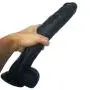 AIJIUJIU 12.20 inch Ultra-Soft Realistic Soft-Dîldɔ Stick for Women Men Beginners Advanced with Huge Big Long Size,Black