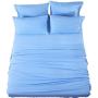 SONORO KATE Bed Sheets Set Sheets Microfiber Super Soft 1800 Thread Count Luxury Egyptian Sheets 16-Inch Deep Pocket Wrinkle Fade and Hypoallergenic - 6 Piece (Full, Lake Blue)