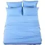 SONORO KATE Bed Sheets Set Sheets Microfiber Super Soft 1800 Thread Count Luxury Egyptian Sheets 16-Inch Deep Pocket Wrinkle Fade and Hypoallergenic - 6 Piece (Full, Lake Blue)