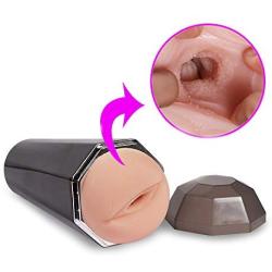 Male Sex Toys, iMiMi Male Masturbator Cup Masturbation Pussy Cup with 3D Realistic Vagina, Adult Stroker Toys Soft Silicon Removable for Men (Black)