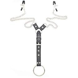 Bedmate Mens Metal Nipple Clamps with Penis Cock Ring