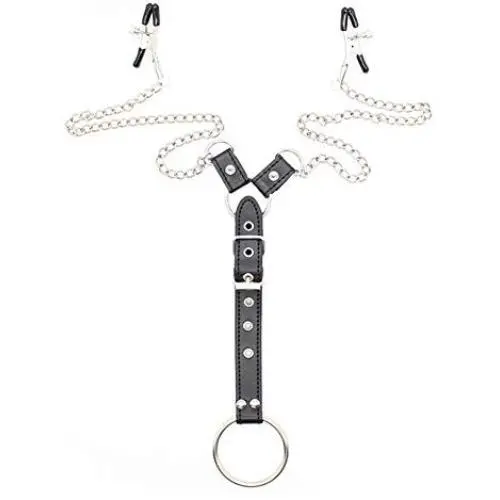 Bedmate Mens Metal Nipple Clamps with Penis Cock Ring Bedmate Mens Metal Nipple Clamps with Penis Cock Ring