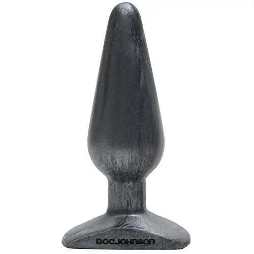Doc Johnson Platinum Premium Silicone - The Big End - 5.3 in. Long and 1.7 in. Wide - Medium Silicone Butt Plug with Flared Safety Base - Intermediate Anal Toy - Charcoal Doc Johnson Platinum Premium Silicone - The Big End - 5.3 in. Long and 1.7 in. Wide - Medium Silicone Butt Plug with Flared Safety Base - Intermediate Anal Toy - Charcoal
