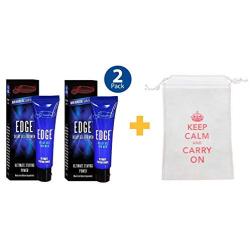 Sensuous Edge Delay Gel (2 Pack) + Custom Pouch. Natural, Prolonging and Desensitizing Delay for Men. NO Lidocaine, Non-Numbing Long Lasting! Ultimate Staying Power