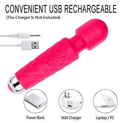 Power Wand Massager, Wireless Waterproof USB Rechargeable Massager Wands with Powerful Frequency for Muscles Handheld & Sports Recovery - Pink