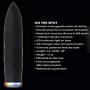 Evolved Novelties Powerful 7 Function Silicone Rechargeable Waterproof Light-up Base Bullet Vibrator, Black