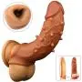 LI yuan Realistic Penis Extension Cock Sleeve Reusable Silicone Penis Enlarger Condom for Men Dildo Enhancer Couple Sex Toys