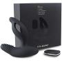 FUN-MATES Anal Plug Vibrator with Perineum Stimulation Cock Ring Plug Prostate Massager with Remote Control Adult Toys(Black)