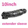 ARNDRE 10inch Pê-NIS Sleeve Vib-ratór Reusable Cóndoms for Men Pê-NIS En-la-rgement Delay Ejacuation Trainer Pê-nisring Cóndom Condones Safer