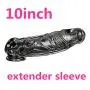 10inch Pê-NIS Sleeve Vib-ratór Reusable Cóndoms for Men Pê-NIS En-la-rgement Delay Ejacuation Trainer Pê-nisring Cóndom Condones Safer