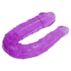 PRETYZOOM Silicone Double Headed Ended Dildo Dong G Spot Dildo Toy for Women (Purple)