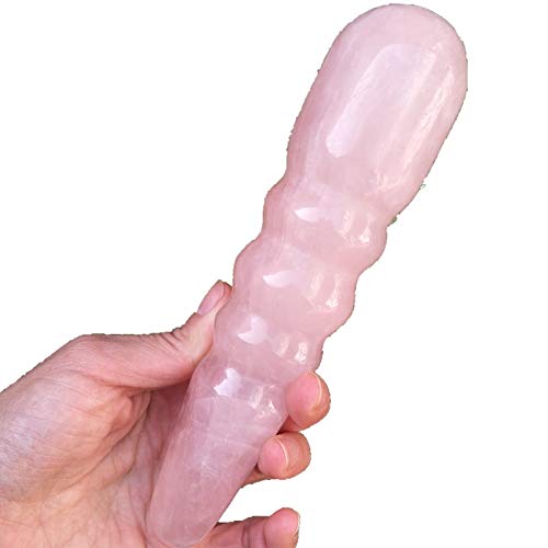 7 inches Rose Quartz Crystal Massage Wand Spiral Shape Yoni Pleasure Wand