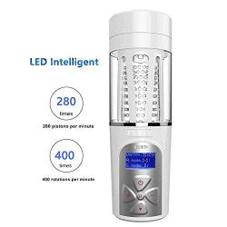 LED Voice Intelligent Male Automatic Piston Cup Sucking 400Times/Min and 360° Rotating 10 Pattern 5 Speed Electronic Massage Cup Males Toy