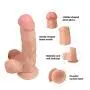 Huge Waterproof Lifelike Artificial Penis with Suction Cup Realistic Massaging Magic Rod