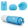 Discreet Pinpoint Massager - Multi Speed Pocket Vibrator - Waterproof - 3 Silicone Attachments - Massage Kit - Sex Toy for Women - Sex Toy for Couples (Blue)