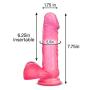 Eden 7.75" Realistic Translucent Dildo - Cock and Balls Dong - Suction Cup Harness Compatible - Sex Toy for Women - Sex Toy for Adults (Pink)