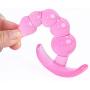 NWDoll Crystal Jellies - TPE Butt Plug Massagers - Ribbed Dildo/Anal Plug - for Beginners (Pink)