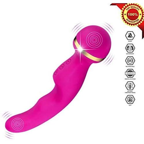 Waterproof Cordless Personal Massager Therapeutic, Massage Powerful Hand held Magic, Rechargeable Mini Stress Relief Silicone Foot Back Neck Stress Away Sport Recovery (Pink)