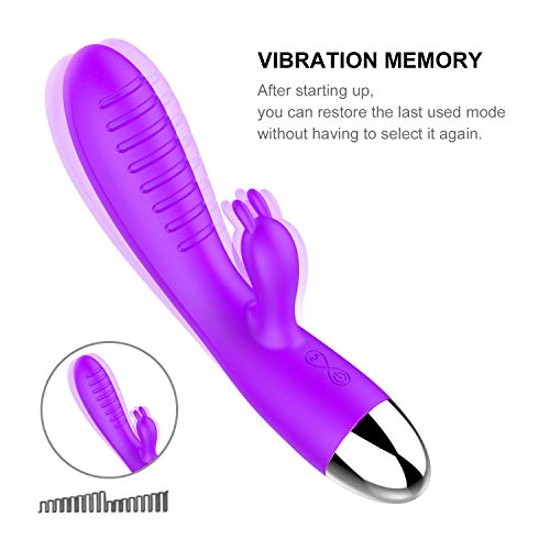 Cordless Waterproof USB Rechargable 30 Vibration Soft Dual Motor Wireless Quiet Pleasure Vǐbrǎtǒr Vibrate Arbitrary Bending Recovery Effect for Body Wand -Purple