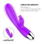 USB Cable Rechargeable Soft V-í-Brator Six Product G-spot Sti-mulate R-àb-b-it Bu-llet Vibrating Things for Women Magic Stress Away Pleasure Purple