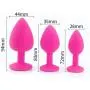 JINGJQINGCAO New 3Pcs/Set Smooth Silicone Butt Plug with Crystal Jewelry Waterproof Anal Plug JINGJQINGCAO New 3Pcs/Set Smooth Silicone Butt Plug with Crystal Jewelry Waterproof Anal Plug