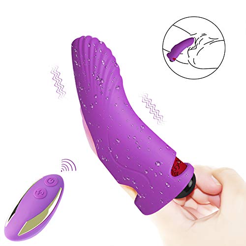 Clitoral Stimulator Finger Vibrator with 9 Vibration Modes for Nipple G-spot Vagina Stimulation, Wireless Remote Control Bullet Vibrator Rechargeable Clit Massager Silicone Sex Toys for Women Couples