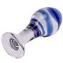 AKStore Blue Glass Crystal Ball Anal Plug Anal Butt Personal Sex Massager G-spot Stimulator Butt Pleasure Wand Mushroom Adult Sex Toy