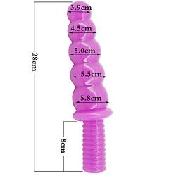 Lfcmf 11.02 Inch Extra Long Big Handsfree Personal Relax Massager PVC Toys with Handsfree Suction Cup Box Package (Color : Purple)