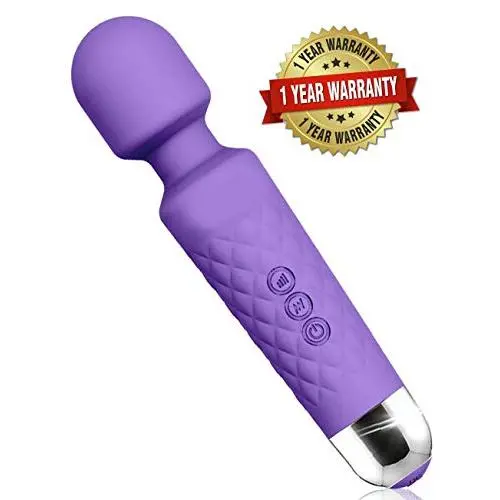 Rechargeable Personal Wand Massager, Compact Power Wand Massager, 20x Multi-Speed Vibrations (Purple) Rechargeable Personal Wand Massager, Compact Power Wand Massager, 20x Multi-Speed Vibrations (Purple)