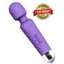 Rechargeable Personal Wand Massager, Compact Power Wand Massager, 20x Multi-Speed Vibrations (Purple)