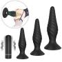 Vibrating Anal Trainer Set-Anal Plug Vibrator Male Prostate Massager Vibrating Butt Plug 3PCS Training Kit with 9 Vibration Modes USB Rechargeable, Anal Sex Toys for Women and Men