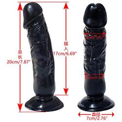 Flexiable Life-Like Beginner Strápôn Soft Wand for Women Training 8in (Black)