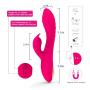 Rabbit Vibrator G Spot Vibrating Dildo Clitoral Massager Double Stimulation Wand Sex Toys for Women Couple Lesbian Waterproof USB Rechargeable Pink