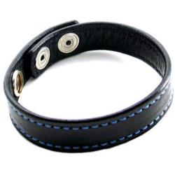 Heart 2 Heart Cock Ring Leather 2 Snaps, Black