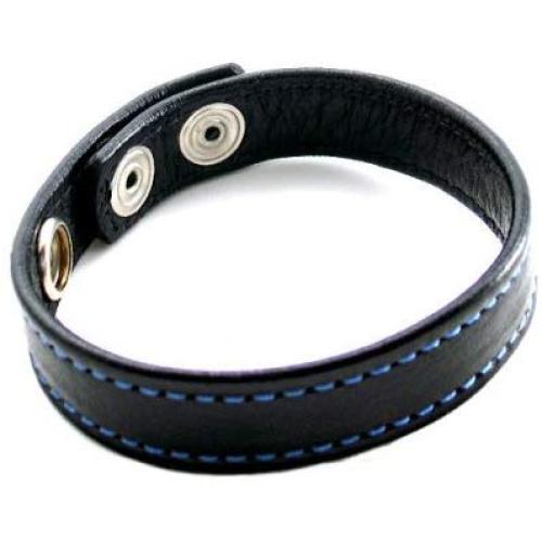 Heart 2 Heart Cock Ring Leather 2 Snaps, Black