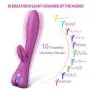 Waterproof Rabbit Vibe Dildo by ALOFA Waterproof G Spot Clitoris Stimulator with 10 Powerful Vibration Modes Bunny Vibrator for Exciting Stimulation- Ideal Sex Toy for Starters (Purple)