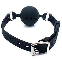 YJCN All-Stars Band Hole Lock Buckle Black Silica Gel Mouth Massager,Soft Leather Harness Massager Or Explorer Training Massager Tool