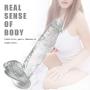 NaNIU 12 Inch Massaging Stick Huge Stick, Handfree Soft Wand With Strong Suction Cup Clear Crystal