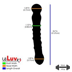 LeLuv Pretty Pink Glass Dildo and Butt Plug 3 Piece Gift Set Bundle with Premium Padded Pouches for Each