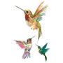 WYUEN 12 PCS Hummingbirds Temporary Tattoo Sticker for Women Men Fashion Body Art Adults Waterproof Hand Fake Tatoo 9.8X6cm (FW12-13)