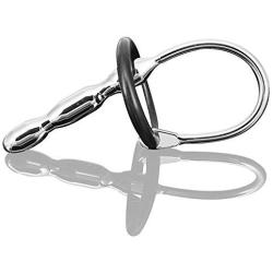 Happygo Urethral Sounds with 2pcs Penis Rings Hypoallergenic Stainless Steel Urinary Plug Beads Stimulate Urethral Dilator Masturbation Rod Penis Plug Adult Game Medical Themed Sex Toy