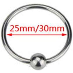 Eastern Delights Luxury Stainless Penis Cock Rings, Erection Enhancing Glans Rings with Joy Ball (ID 30mm)