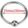 Eastern Delights Luxury Stainless Penis Cock Rings, Erection Enhancing Glans Rings with Joy Ball (ID 30mm)