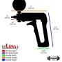LeLuv Premium Penis Pump Maxi Red Plus Vacuum Gauge and Uncollapsible Slippery Silicone Hose Bundle with Black TPR Seal and Silicone Donut Seal 9 inch Length x 2 inch Diameter Cylinder