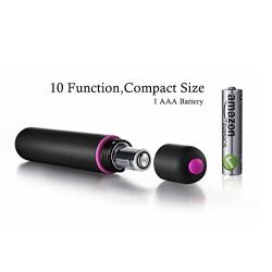 Sexy Slave Portable Waterproof 10 Speed Bullet Vibrator - Mini Electrical Massager - Clit Stimulator (Pack of 2, Pink and Purple)