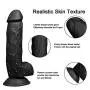 Personal Massager 9.25 Inch Mǎssager Toy Soft and Sáfe Réal Feel with Suction Cup Dilos for Sèx Women Sold only by&quotMrs Ma" (Color : Black)